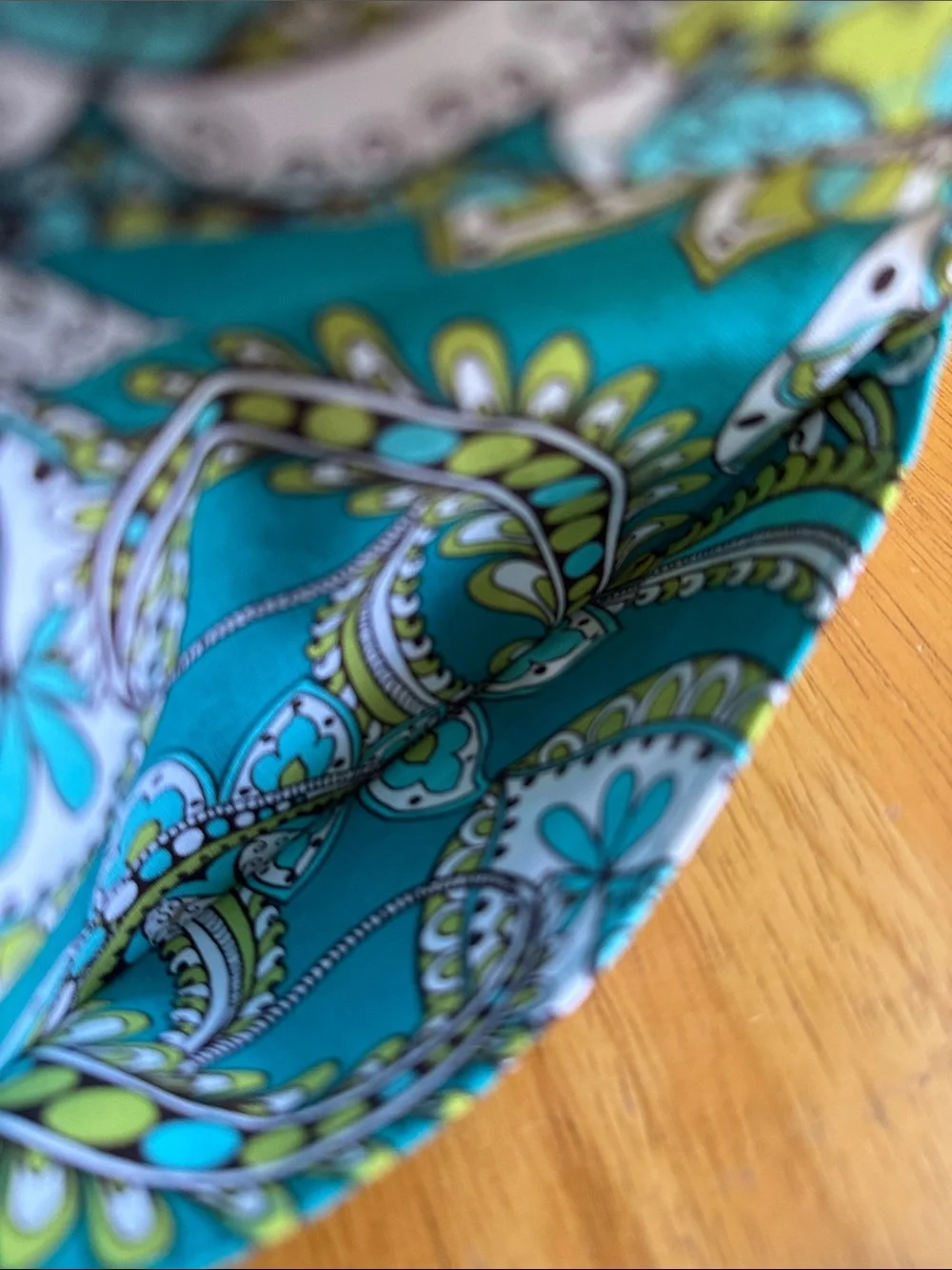 Retired Vera Bradley Peacock Paisley Pattern Checkbook Cover Teal Lime Green - Picture 5 of 6